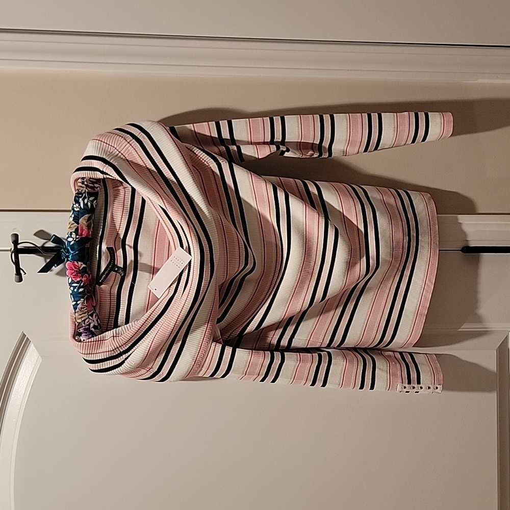 White House Black Market cowl neckline striped sweater top NWT
